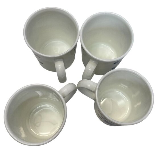Corning Ware Corelle Blue Hearts Pattern Coffee Mugs Set of 4, Made in USA - Picture 4 of 5